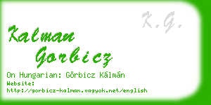 kalman gorbicz business card